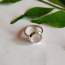 Rhodonite 10mm round silver ring